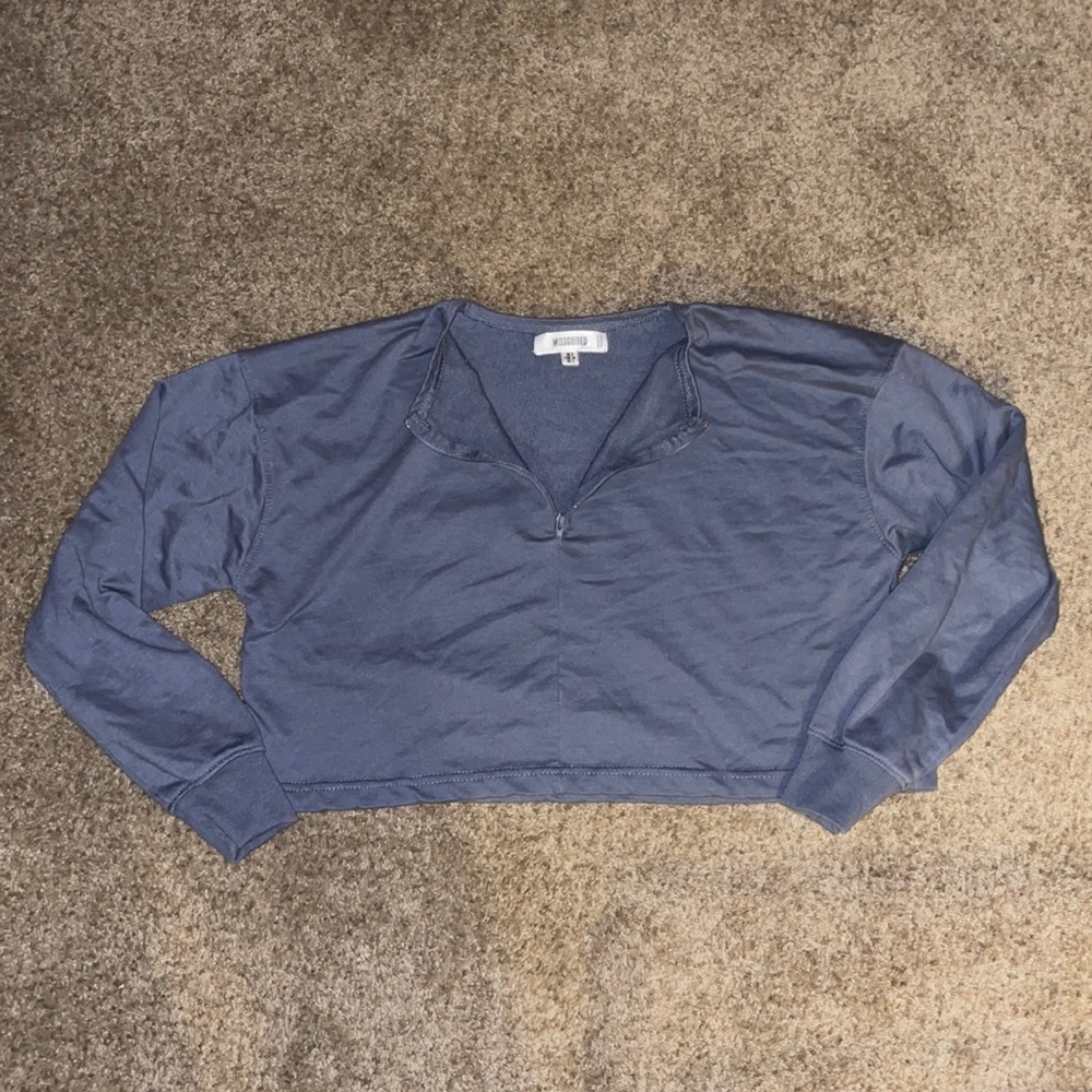 Missguided Cropped Quarter-Zip